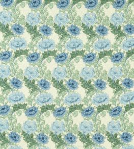 Chrysanthemum Outdoor Fabric by Morris & Co Indigo/Bayleaf