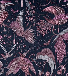 Emma J Shipley Audubon Velvet Fabric by Clarke & Clarke Pink