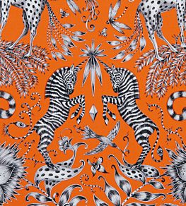 Emma J Shipley Kruger Fabric by Clarke & Clarke Flame