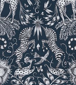 Emma J Shipley Kruger Fabric by Clarke & Clarke Navy