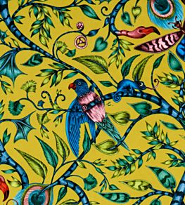 Emma J Shipley Rousseau Velvet Fabric by Clarke & Clarke Lime