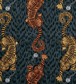 Emma J Shipley Tigris Fabric by Clarke & Clarke Flame