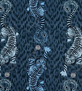 Emma J Shipley Tigris Fabric by Clarke & Clarke Navy
