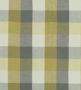 Austin Check Fabric by Clarke & Clarke Citron/Natural