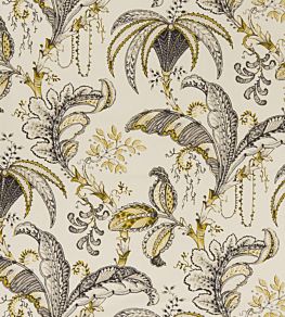 Ophelia Fabric by Clarke & Clarke Charcoal / Ochre