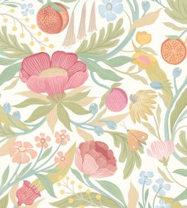 Clementine Wallpaper by Ohpopsi Blossom & Sage