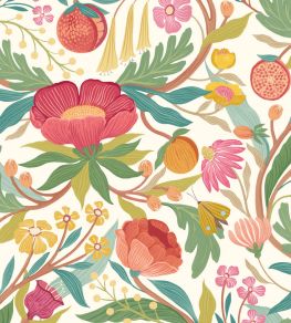 Clementine Wallpaper by Ohpopsi Lipstick & Olive