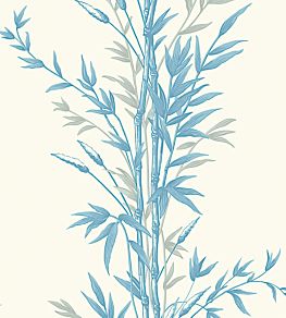 Bamboo Wallpaper by Cole & Son Blue on Ivory