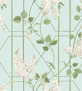 Wisteria Wallpaper by Cole & Son Stone & Olive on Duck Egg