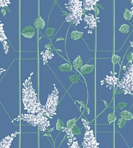 Wisteria Wallpaper by Cole & Son Powder Blue & Jade on Cerulean Sky