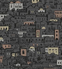 Mediterranea Wallpaper by Cole & Son Charcoal & Metallic