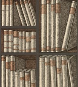 Ex Libris Wallpaper by Cole & Son Oat and Charcoal