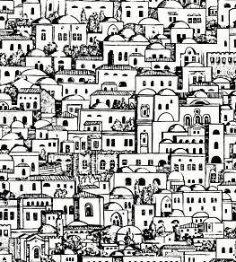Mediterranea Wallpaper by Cole & Son White and Black