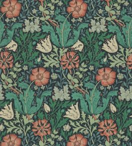 Compton Wallpaper by Morris & Co Indigo/Russet