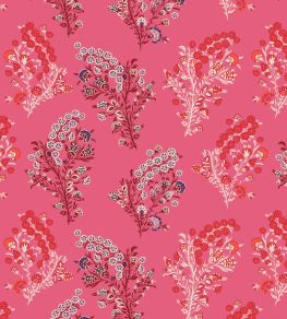 Coromandel Flower Fabric by Parker & Jules Brilliant Pink