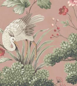 Crane Bird Fabric by Woodchip & Magnolia Pink