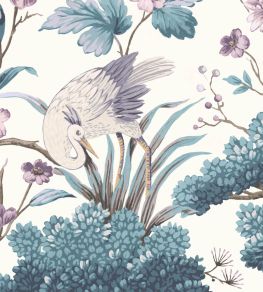 Crane Bird Wallpaper by Woodchip & Magnolia Japanese Blue