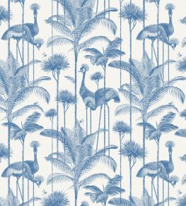 Crane Fonda Wallpaper by Divine Savages Ecru Blue