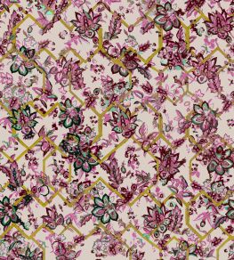 Creeping Trellis Metallic Grasscloth Wallpaper by Parker & Jules Rose Saffron
