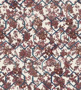 Creeping Trellis Fabric by Parker & Jules Wedwood Red
