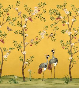 Crowned Crane Mural by Coordonne Amber