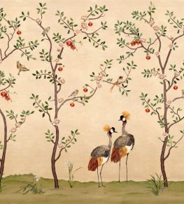Crowned Crane Mural by Coordonne Nacre
