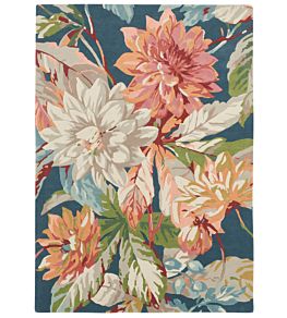 Dahlia & Rosehip Rug by Sanderson Teal