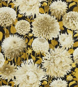 Dahlia Wallpaper by Harlequin Fig Blossom / Nectar / Black Earth