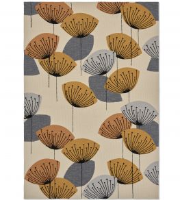 Dandelion Clocks Outdoor Rug by Sanderson Ochre/Silver