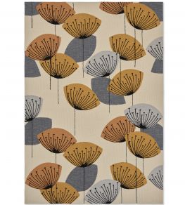 Dandelion Clocks Rug by Sanderson Ochre/Silver