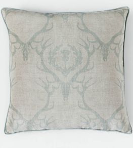 Deer Damask Pillow 24 x 24" by Barneby Gates Duck egg
