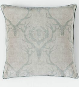 Deer Damask Pillow 24 x 24" by Barneby Gates Duck egg