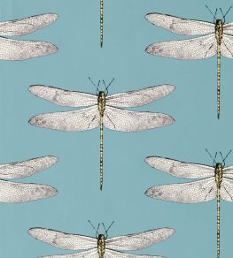 Demoiselle Wallpaper by Harlequin Cornflower/First Light/Honey