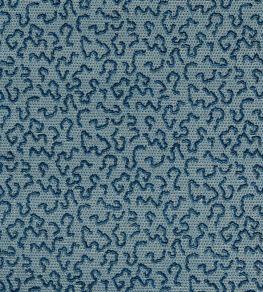 Domino Velvet Fabric by Zoffany Blue Stone