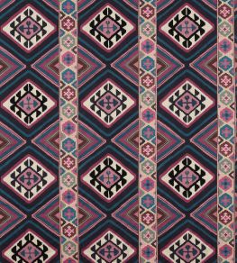 Dorothy's Kilim Fabric by Morris & Co Barbed Berry/Indigo