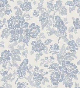Drunken Monkey Wallpaper by Divine Savages China Blue