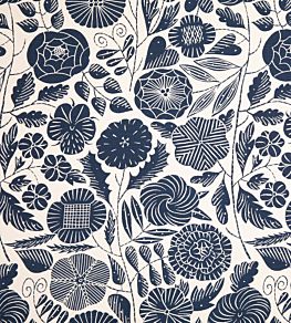 Eden Fabric by Christopher Farr Cloth Dark Indigo