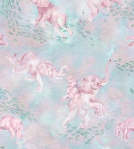 Elephant Breaststroke Wallpaper by Brand McKenzie Peppermint Pink