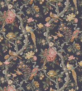 Eltham Wallpaper by GP & J Baker Charcoal/Jewel