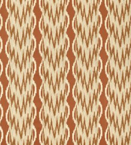 Embroidered Ikat Stripe Fabric by Zoffany Amber