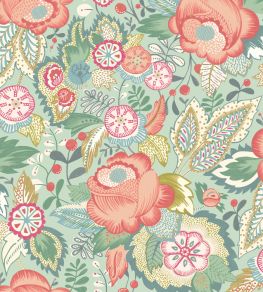 Emily Rose Wallpaper by Ohpopsi Mint & Peach