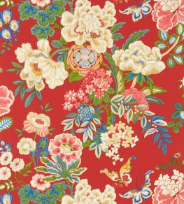 Emperor Peony Wallpaper by Sanderson Cinnabar Red