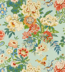 Emperor Peony Wallpaper by Sanderson Jade / Apricot