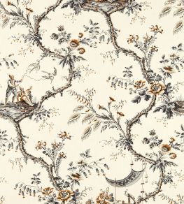 Emperors Musician Fabric by Zoffany Charcoal