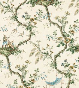 Emperors Musician Fabric by Zoffany Evergreen