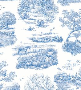 Eve Toile Wallpaper by Ohpopsi Cobalt