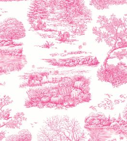 Eve Toile Wallpaper by Ohpopsi Magenta