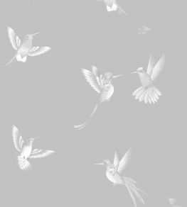 Exotic Birds Wallpaper by Brand McKenzie Concrete Grey