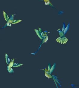 Exotic Birds Wallpaper by Brand McKenzie Midnight Blue
