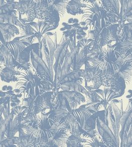 Faunacation Wallpaper by Divine Savages Bombay Blue